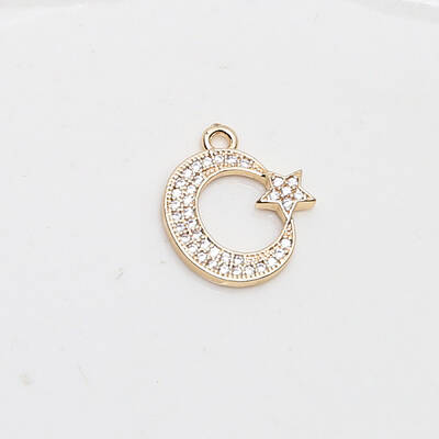 Brass Micro Pave Cubic Zirconia Pendants