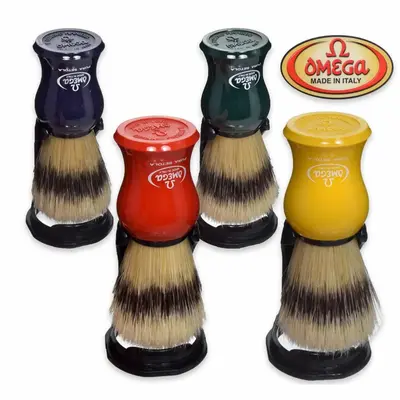 Sterilized bristle beard brush + stand omega 4 colors