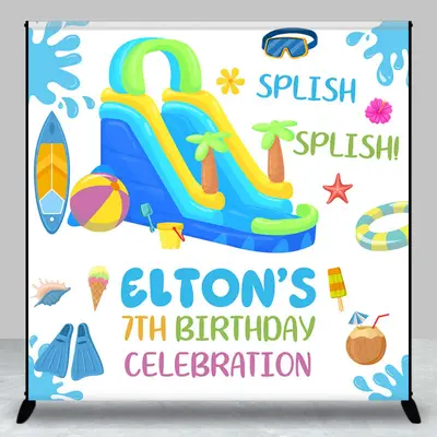 Splish Pool Custom Celebrates 7th Birthday Backdrop