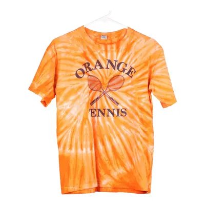 Orange Tennis Sundog Tie-Dye T-Shirt - Small Orange Cotton
