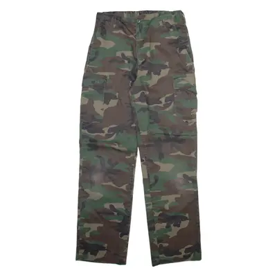BRANDIT Camo Cargo Mens Trousers Green Regular Straight W28 L29