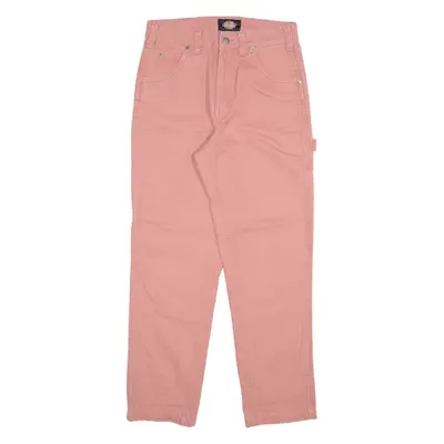 DICKIES Carpenter Womens Trousers Pink Relaxed Straight W27 L29