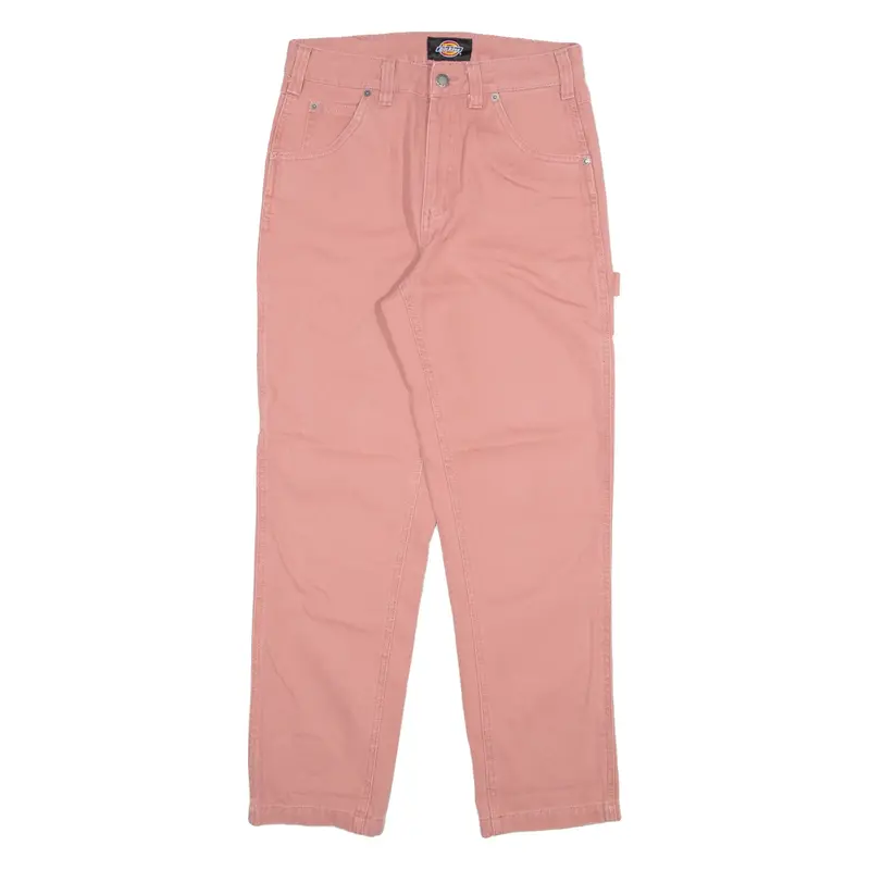 DICKIES Carpenter Womens Trousers Pink Relaxed Straight W27 L29