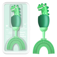 U-Shaped Toothbrush for Kids Ages 2-7， Soft Food-Grade Silicone for Sensitive Gums， 360° Teeth Cleaning Design，Trainin...
