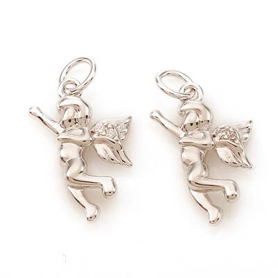 Brass Micro Pave Cubic Zirconia Charms