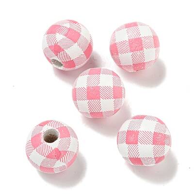 Printed Wood European Beads