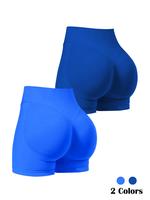 Women's Solid V-waist Seamless Gym Shorts, Casual Comfy Breathable Skinny Shorts for Yoga Gym Workout Exercise Running, Ladie...