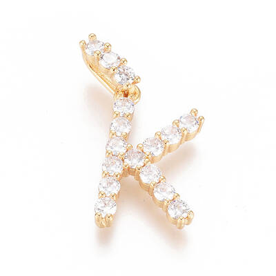 Golden Plated Brass Micro Pave Clear Cubic Zirconia Pendants