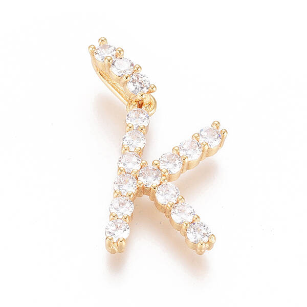 Golden Plated Brass Micro Pave Clear Cubic Zirconia Pendants