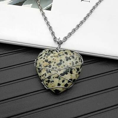 Natural Dalmatian Jasper  Pendant Necklaces