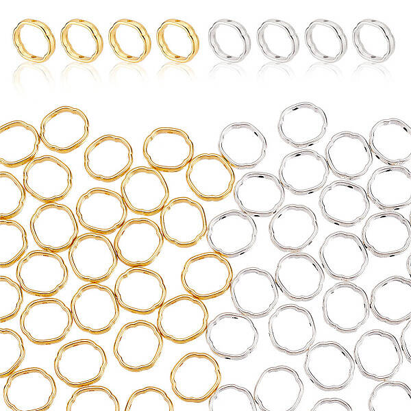 80Pcs 2 Colors Alloy Bead Frames