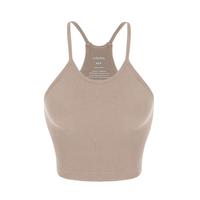 ODODOS Women's Crop Seamless Rib-Knit Camisole Strappy Racerback Cropped Tank Tops