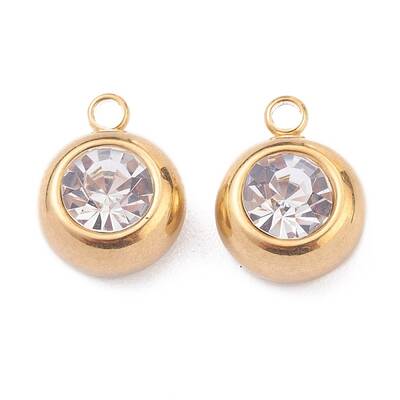 201 Stainless Steel Rhinestone Charms
