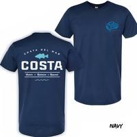 Costa Del Mar T-Shirt - Adventure-Themed Graphic with Fish and Costa Logo - Unisex, Relaxed Fit, Short Sleeve, Machine Washab...