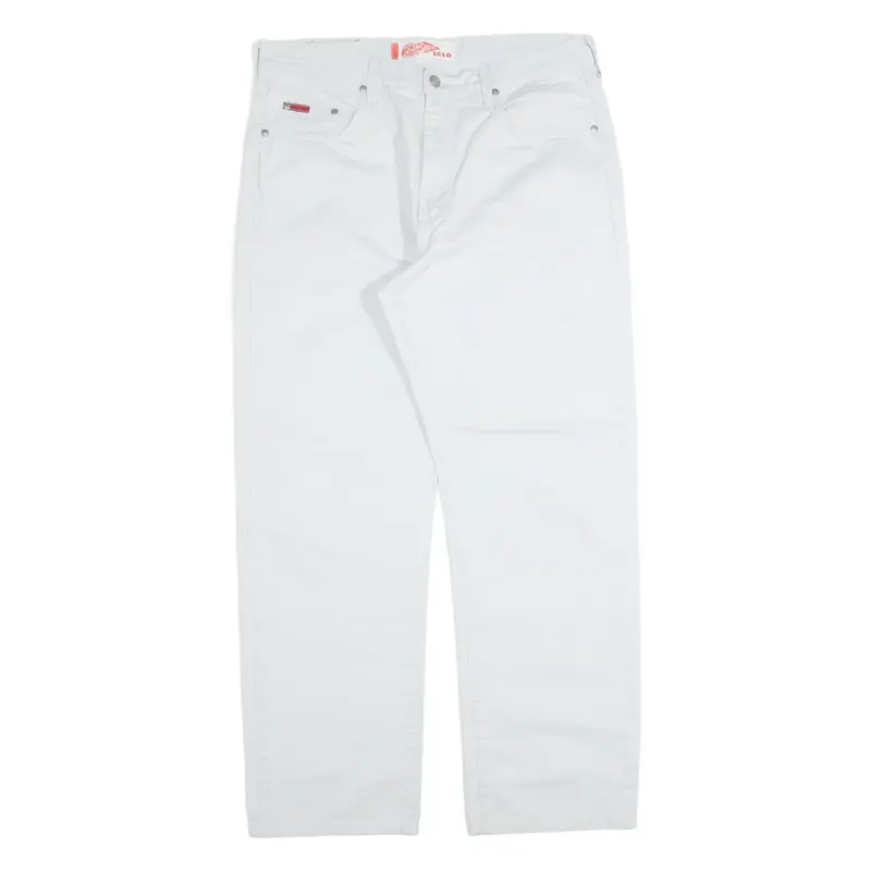 LEE COOPER LC10 Mens Trousers Cream Regular Straight W35 L28