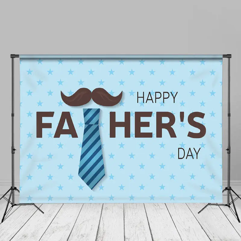 Stars Blue Simple Happy Fathers Day Photo Backdrops - Aperturee