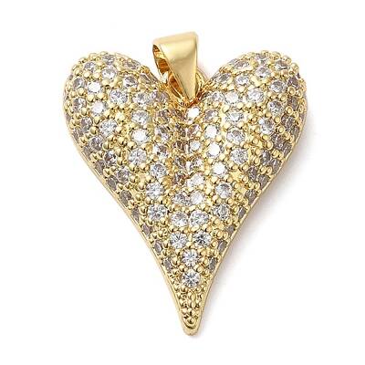 Brass Micro Pave Clear Cubic Zirconia Pendants