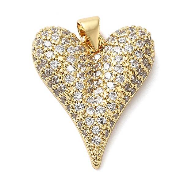 Brass Micro Pave Clear Cubic Zirconia Pendants
