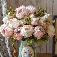 Artificial Peony Flower Bouquet, 1 Count Romantic Faux Flower Bouquet, Decorative Flowers for Home Party Wedding, Home Decor ...