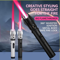 Torch Lighter, Bright Fire Lighter with Safety Lock and Adjustable Red/Blue Flame, Refillable Butane Gas Windproof Jet Flame ...