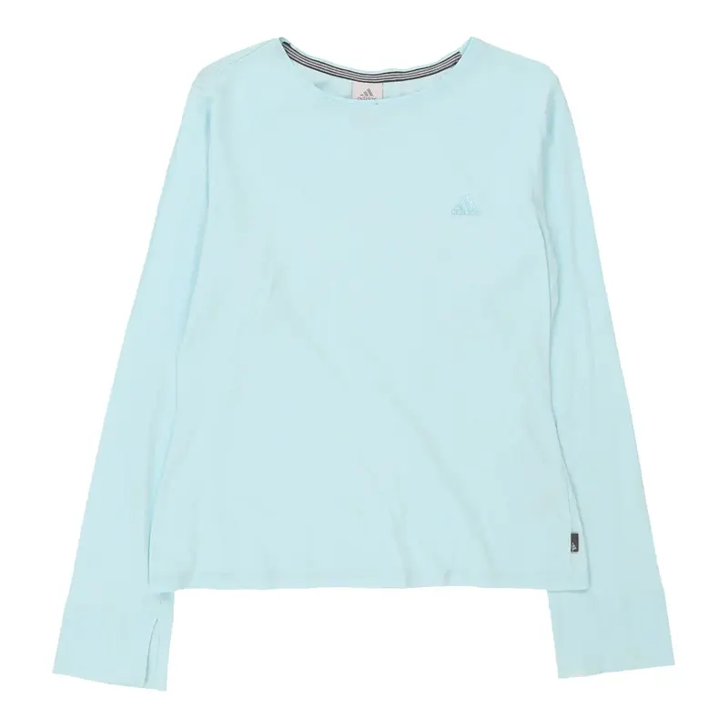 Age 14 Adidas Long Sleeve T-Shirt - Large Blue Cotton Blend