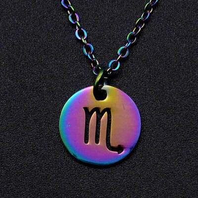 Rainbow Color Stainless Steel Constellation Pendant Necklace for Women