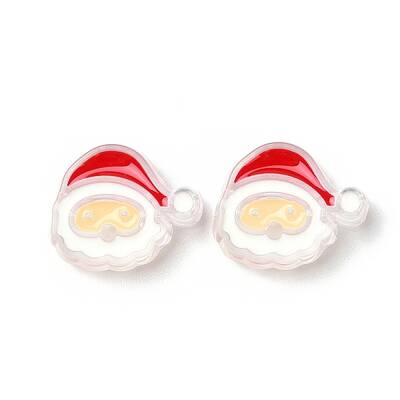 Christmas Decorations Theme Opaque Acrylic Bead with Enamel