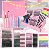 Mixed Length & Color False Eyelashes Kit, 1 Set Natural Look Eyelash Extensions, Eye Makeup Supplies, Cosmetic, Eyelash Exten...