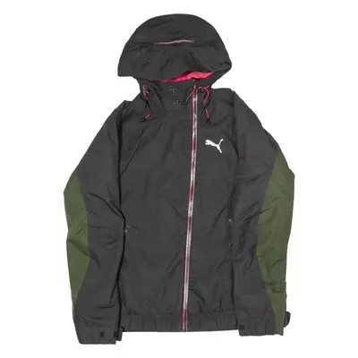 PUMA Womens Rain Jacket Black Hooded UK 12