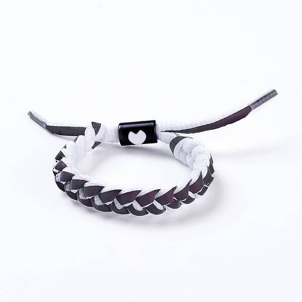 Adjustable Polycotton(Polyester Cotton) Yarn Braided Slider Bracelets