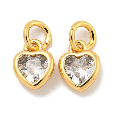 Brass Micro Pave Clear Cubic Zirconia Pendants