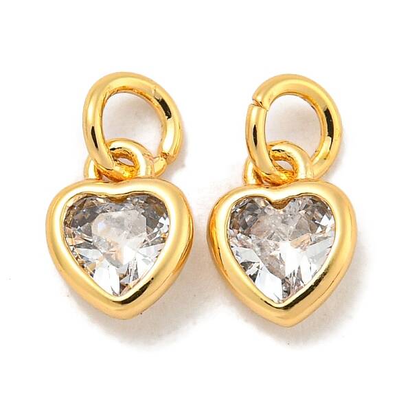 Brass Micro Pave Clear Cubic Zirconia Pendants