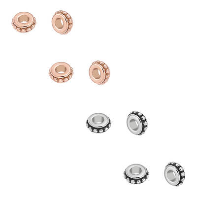 8Pcs 2 Colors 304 Stainless Steel Spacer Beads