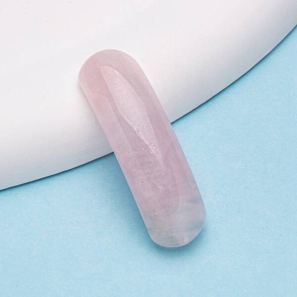 Natural Rose Quartz Curved Rectangle Links