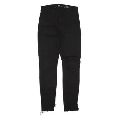 7 FOR ALL MANKIND Ankle Guenevere Jeans Black Denim Slim Skinny Womens W24 L27