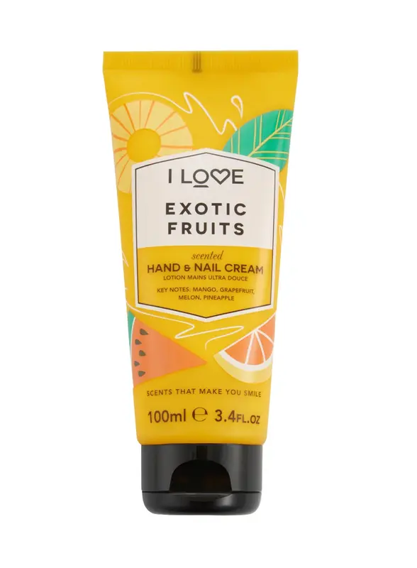 I Love, Signature Collection, Moisturizing, Hand & Nail Cream, Exotic Fruit, 100 ml