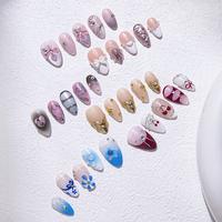 iridescenal Y2K style, 100% handmade, press on nails, reusable,It can be the best gift for girls and women! Gold Press-On