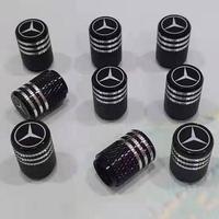 4x Set Mercedes Black Tire Air Valve Stem Cap Fits Most Mercedes Cars Wagons & SUVs Digital Tire