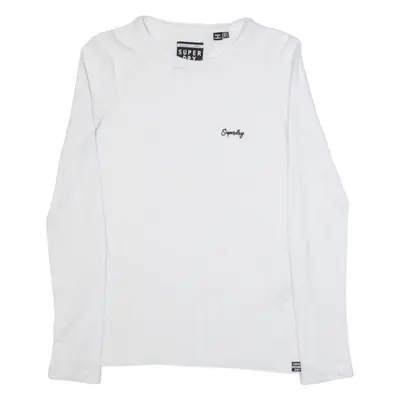 SUPERDRY Womens T-Shirt White Long Sleeve UK 6
