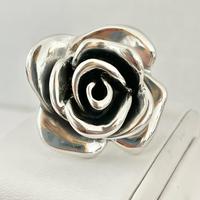 Sterling Silver 925 Large Rose Lightweight Hollow Ring