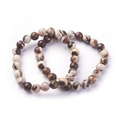Natural Zebra Jasper Beads Stretch Bracelets