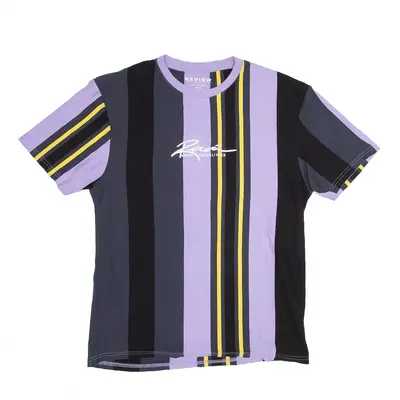 REVIEW Purple Striped Short Sleeve Jersey Womens 2XL
