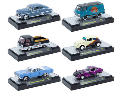 Auto Meets Set of 6 Cars IN DISPLAY CASES Release 92 Limited Edition 1/64 Diecast Model Cars by M2 Machines
