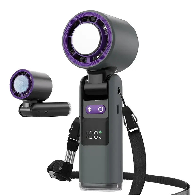 Multifunction Portable Handheld Turbo Fan, 5 Gear Wind Hand Fan with Air Turbo Tech CoolingFan for Outdoor Activities, Travel...