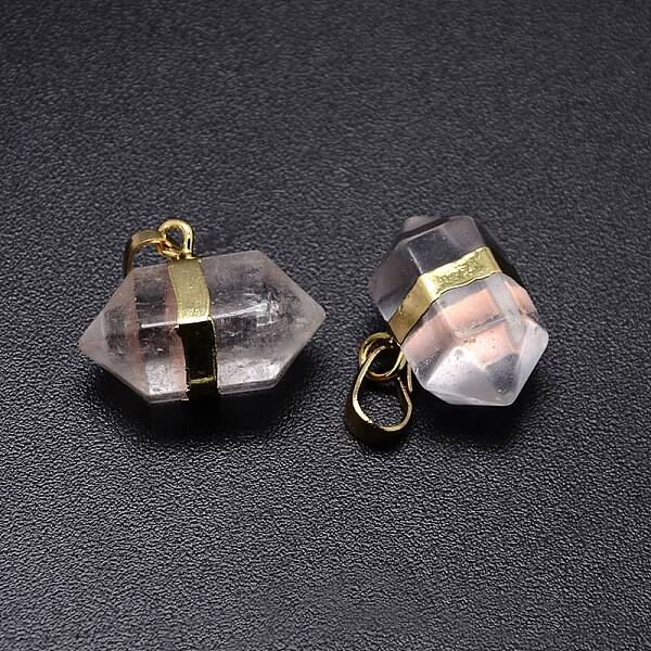 Natural Quartz Crystal Double Terminated Pointed Pendants