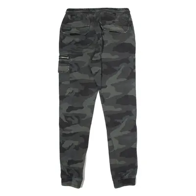Camouflage Cargo Mens Trousers Green Regular Straight W40 L26