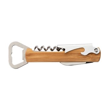 50 Promotional Malbec Multi-Function Bamboo Bar Tool - Stainless ...