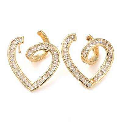 Brass Micro Pave Cubic Zirconia Stud Earring