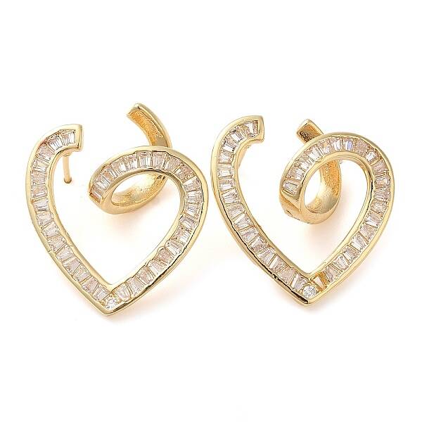 Brass Micro Pave Cubic Zirconia Stud Earring