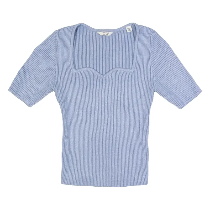 JACK WILLS Womens Top Blue V-Neck UK 10